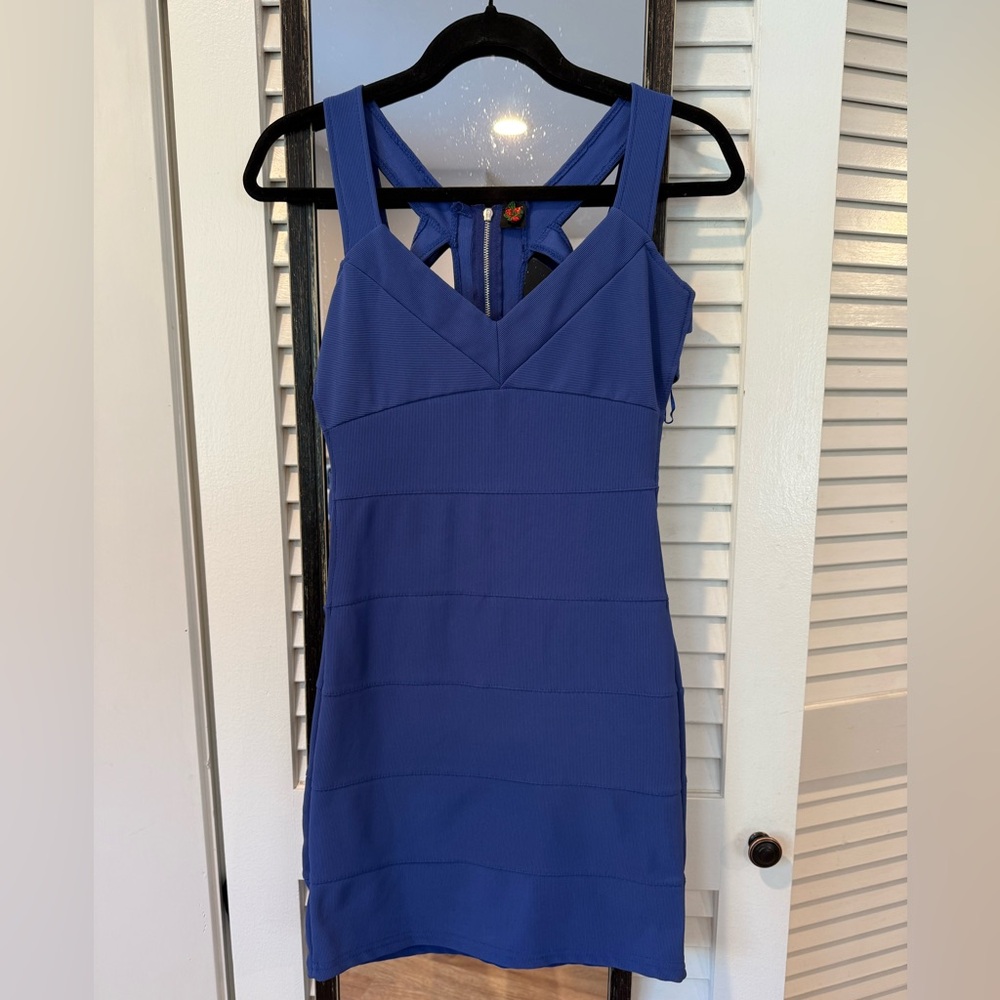 Poof! Royal Blue Backless Dress